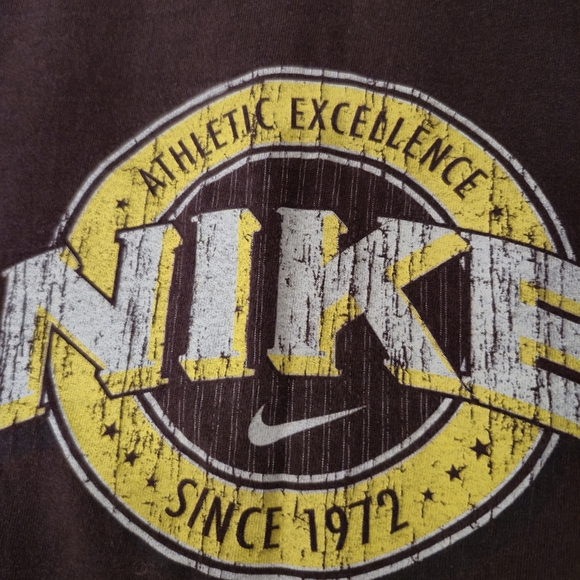 Vintage Y2K Nike Ringer T-Shirt,Brown & Yellow, Athletic Excellence, L,Unisex - Picture 4 of 11